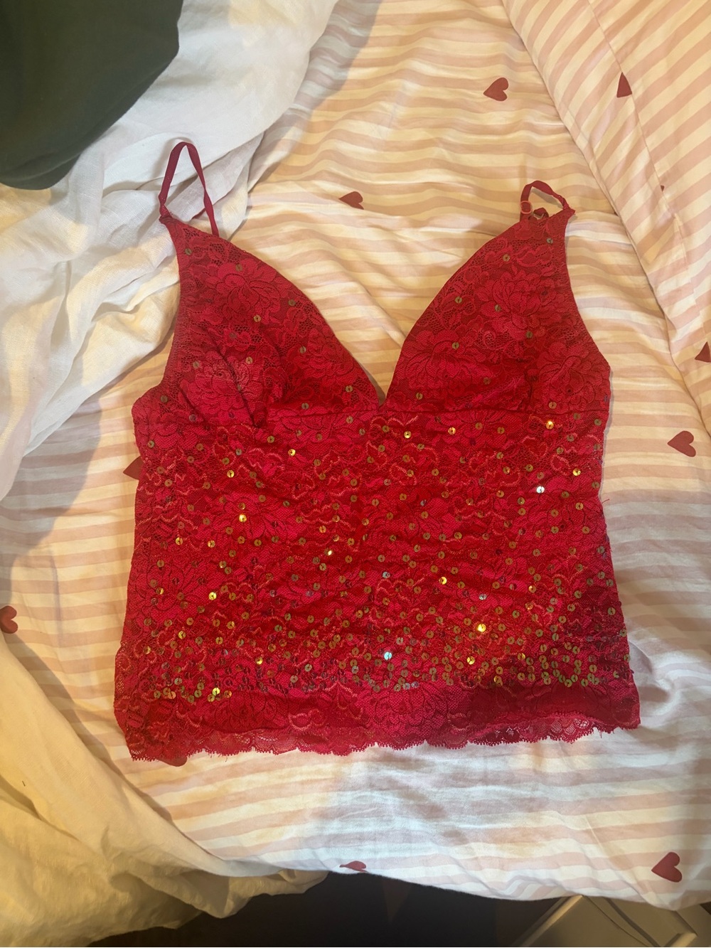 Vintage VS Lace Sequin Cami Top
